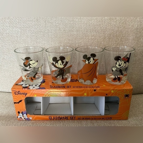 Disney Other - DISNEY Mickey and Minnie Halloween 4 pcs Shot Glass